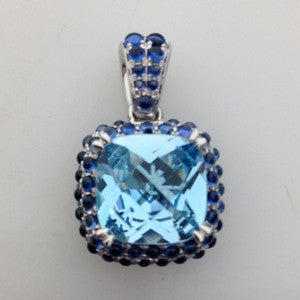 Petit Point Collection Blue Topaz Pendent