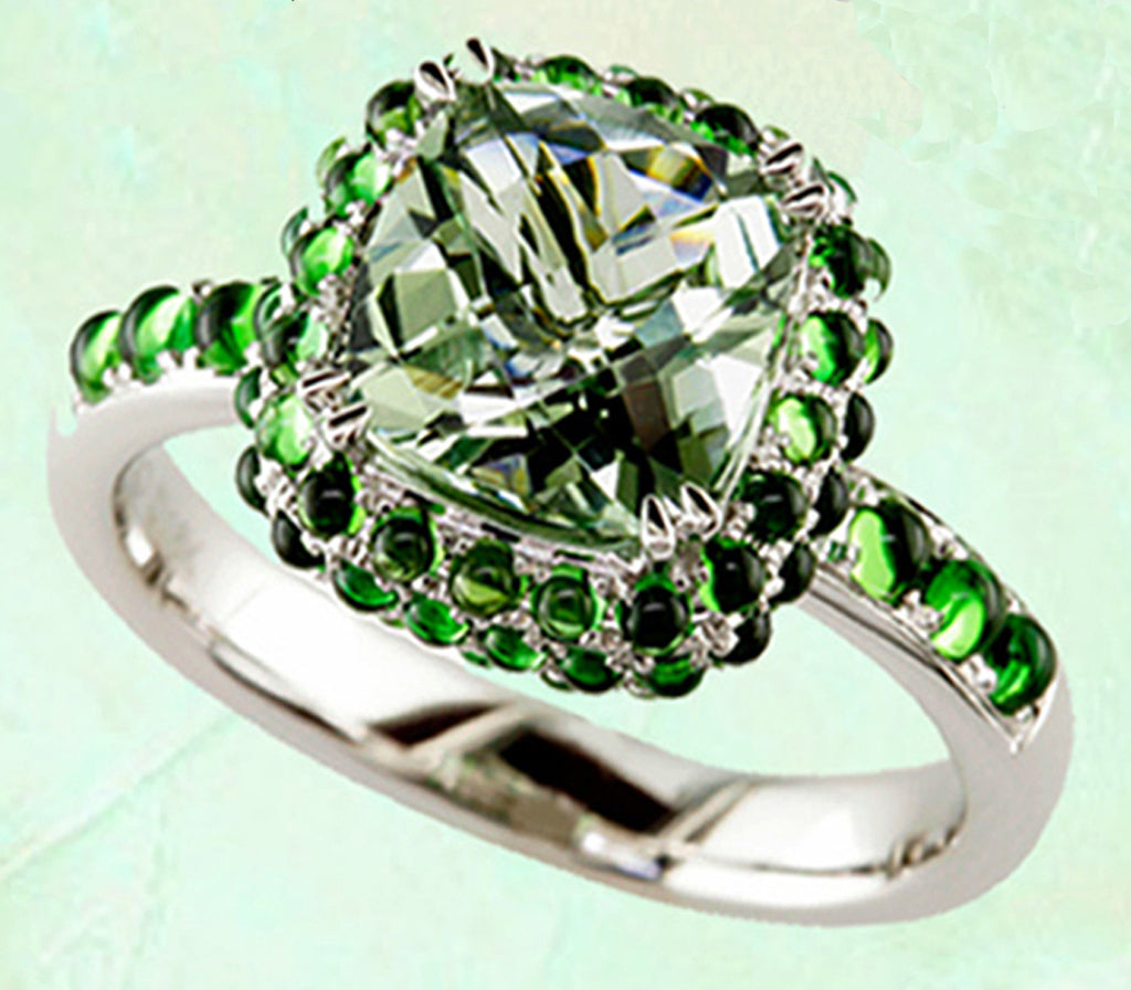 Petit Point Collection Green Amethyst Ring #AP730